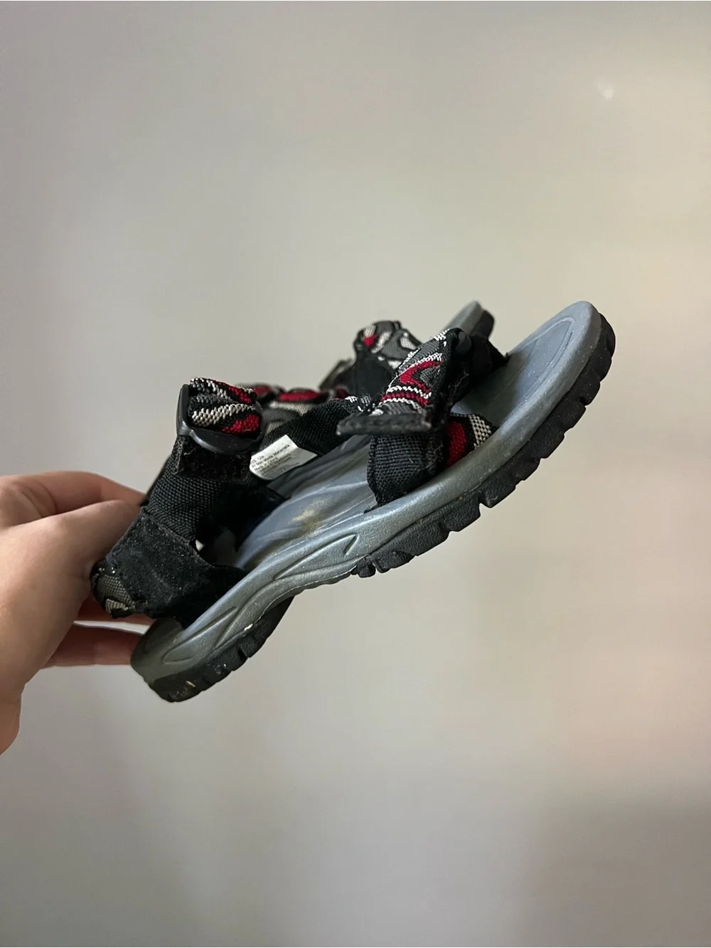 Kids size 12 Adjustable Sport Sandals in Black & Red.